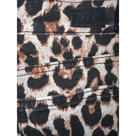 PAIGE Hoxton Ankle Leopard Print Jeans Womens Size 27 Distressed Raw Hem rocker - Picture 8 of 10